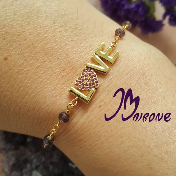 Love Crystal Bracelet 14K Gold Plated - Picture 5 of 5